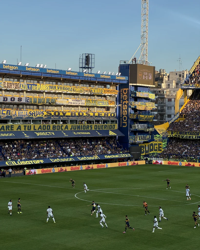A Boca Juniors game at La Bombonera, Buenos Aires