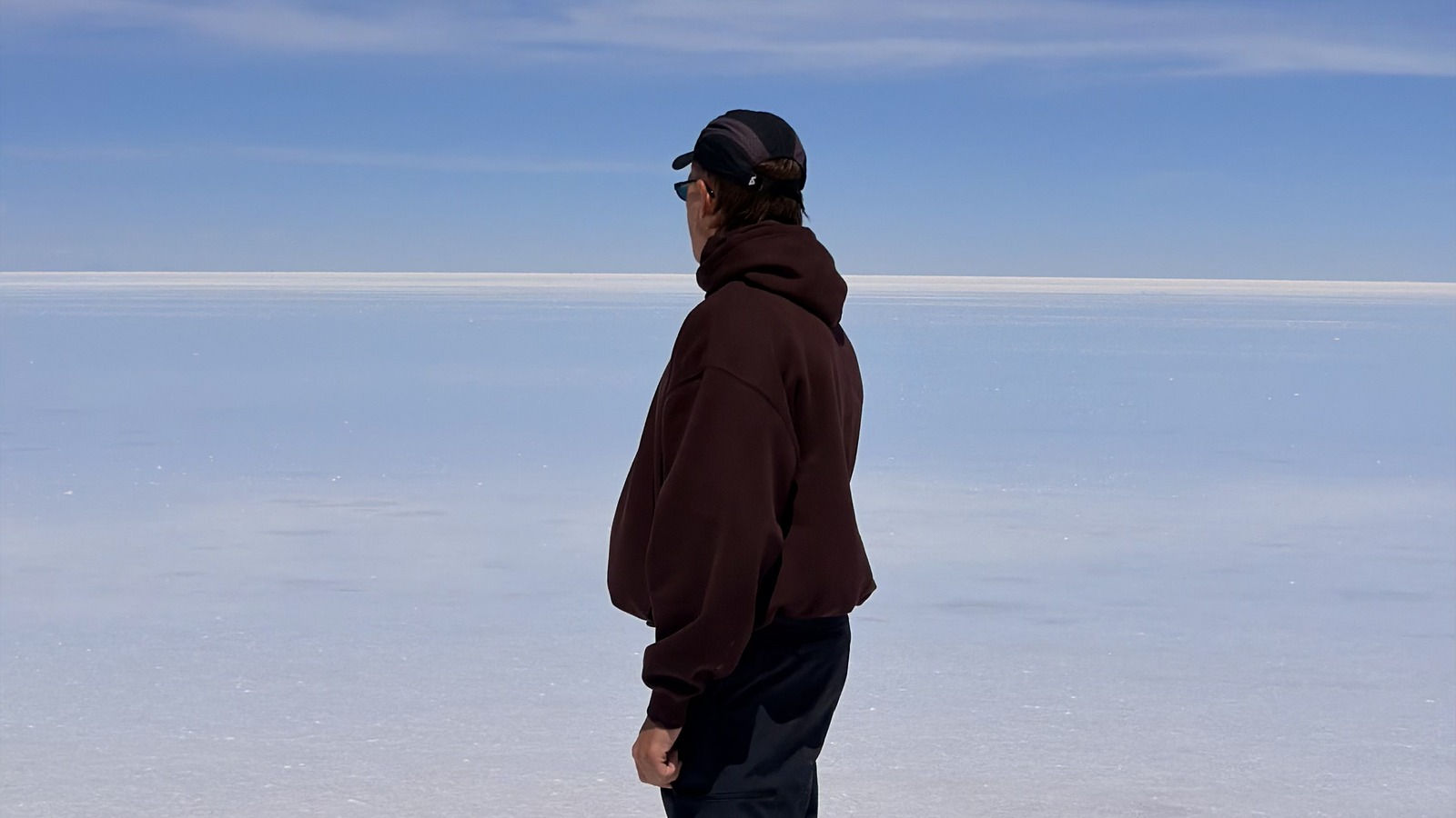 Daniel standing on a dry section of the Uyuni salt flats