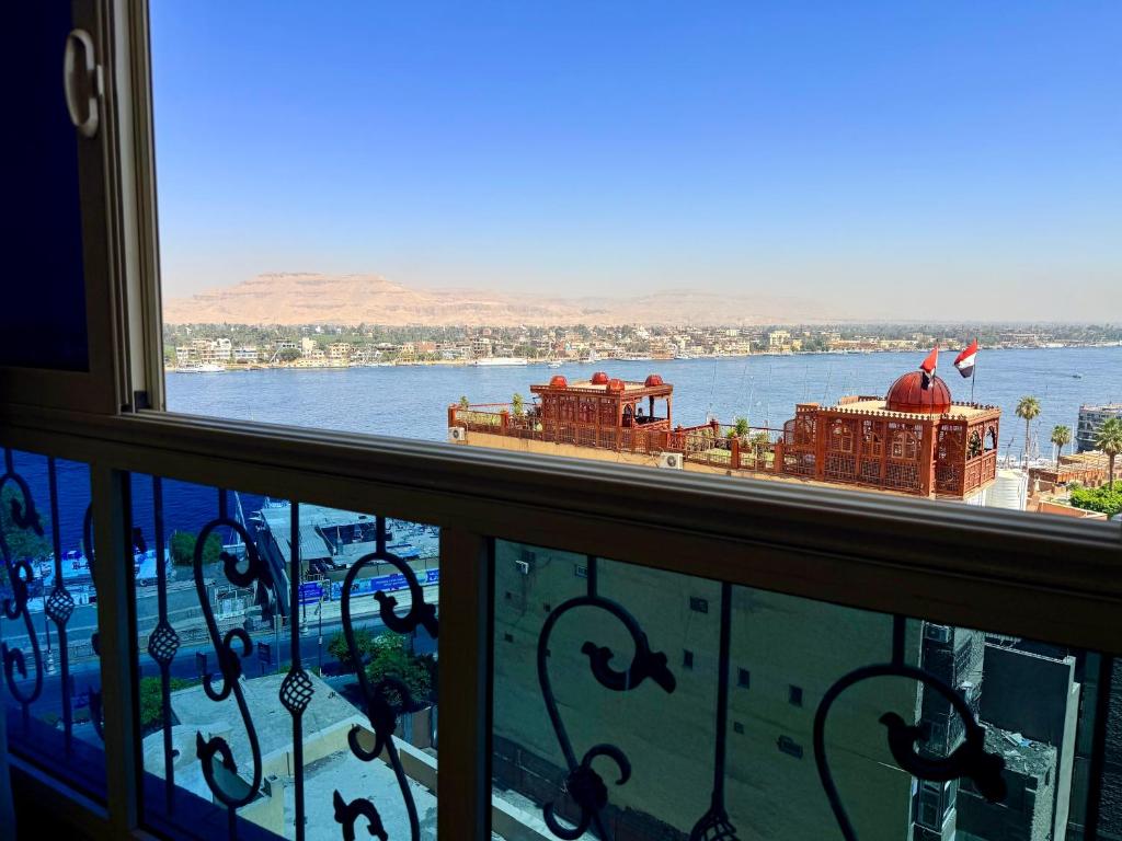 Balcony overlooking the Nile at Winter House on the West Bank in Luxor
