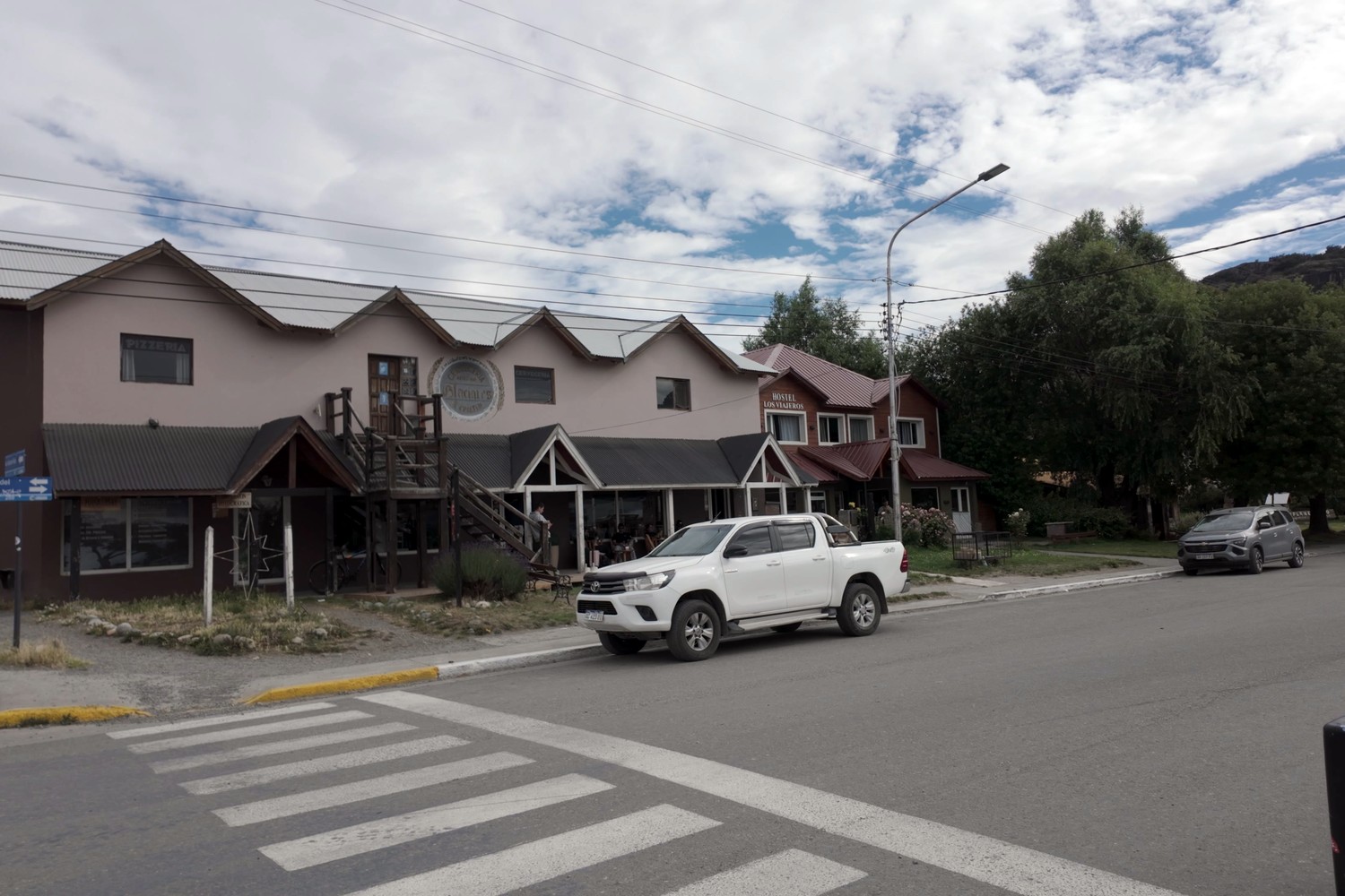 A quiet street corner in El Chaltén