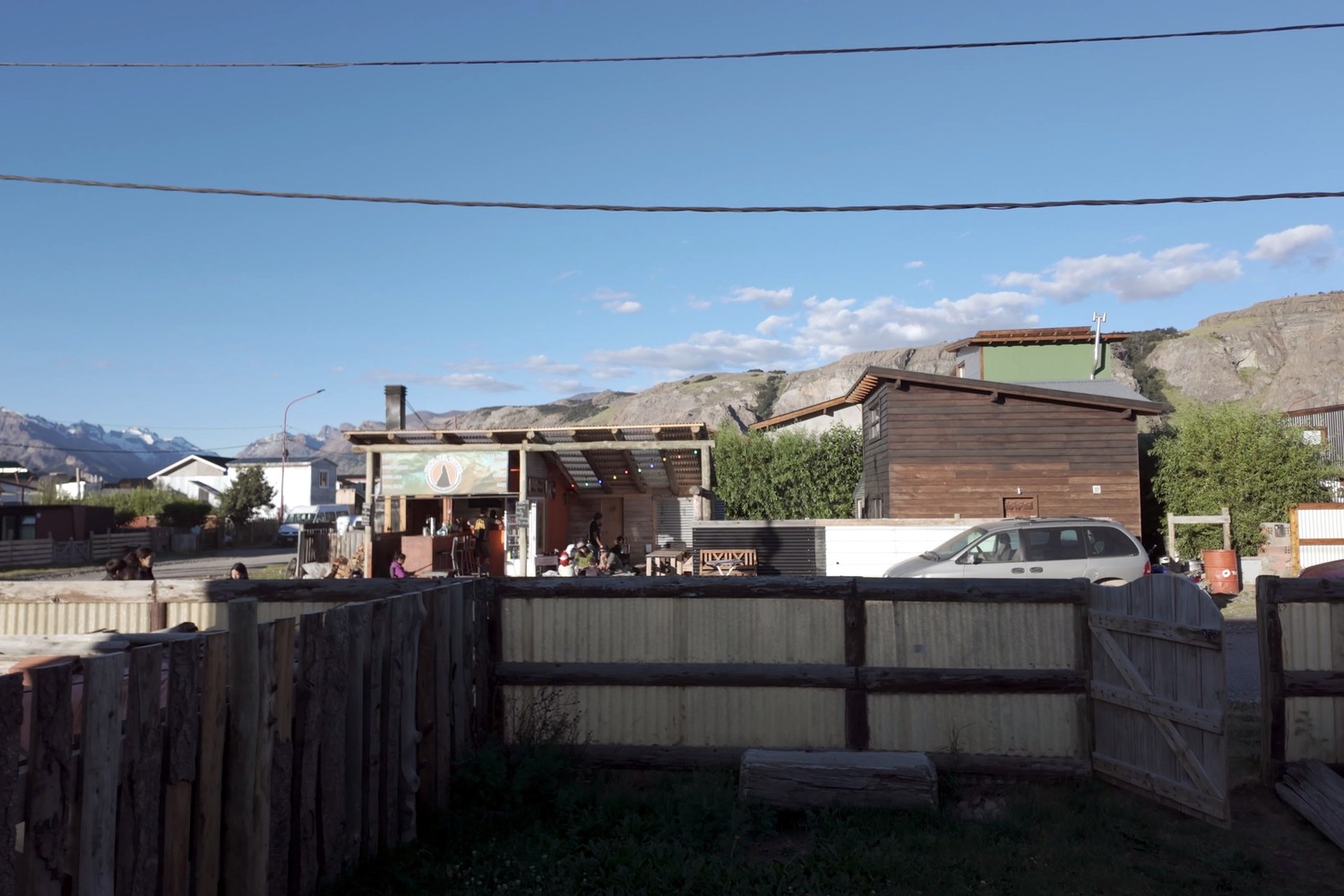 The quiet street outside our cabin at the north end of El Chaltén