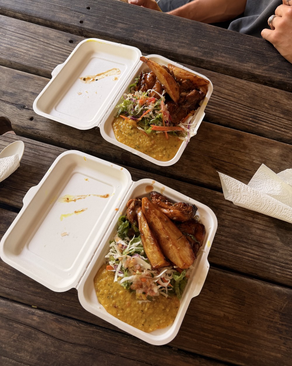 The Rey and Josh takeaway hut on La Digue, Seychelles