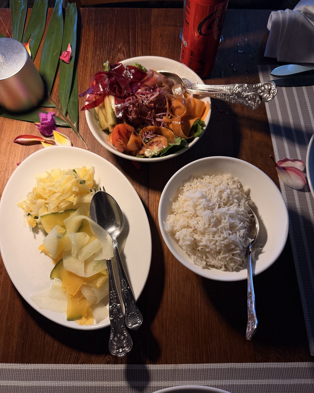 A colourful Creole meal served at Les Rochers restaurant on Praslin