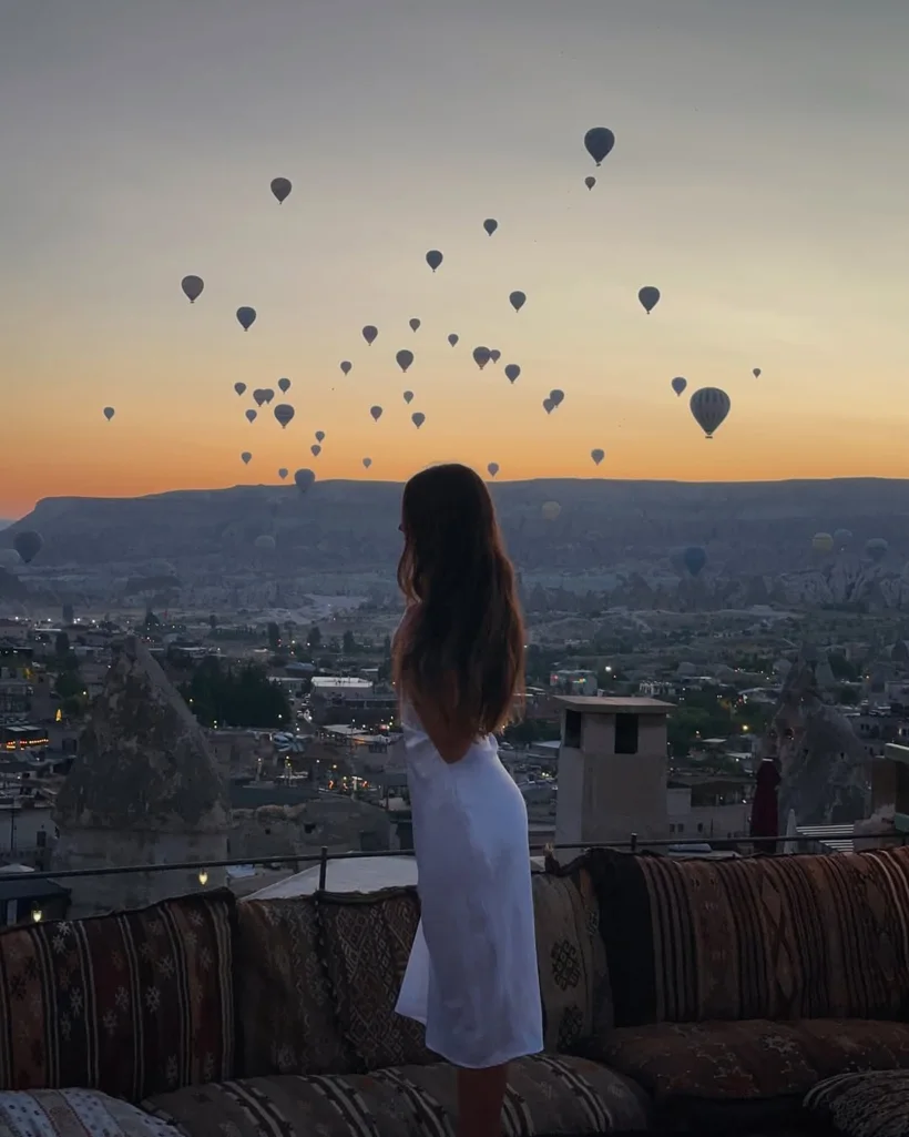 Hot air balloons over the Cappadocia valley