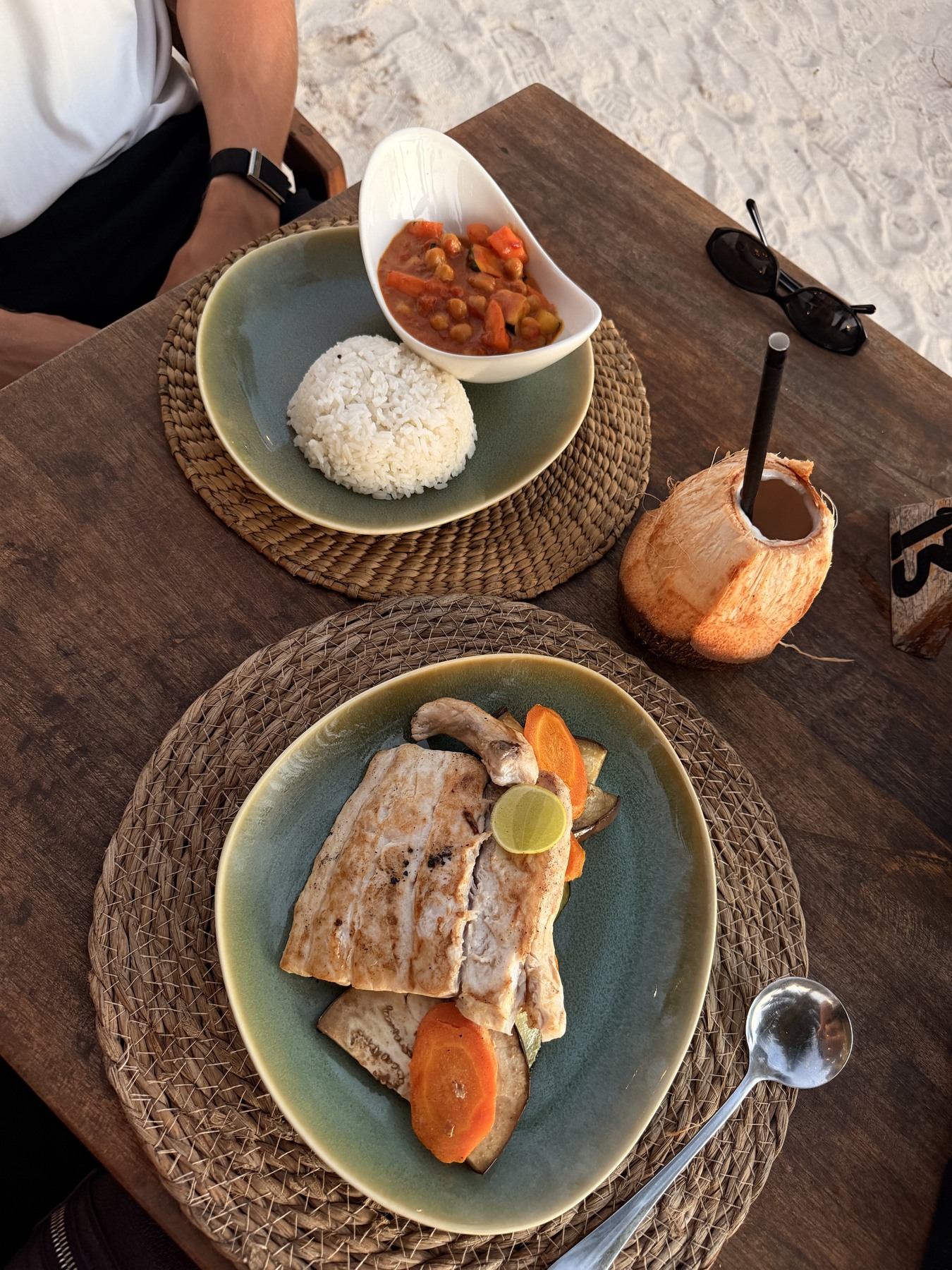 Our fish meal at Maisha restaurant in Nungwi