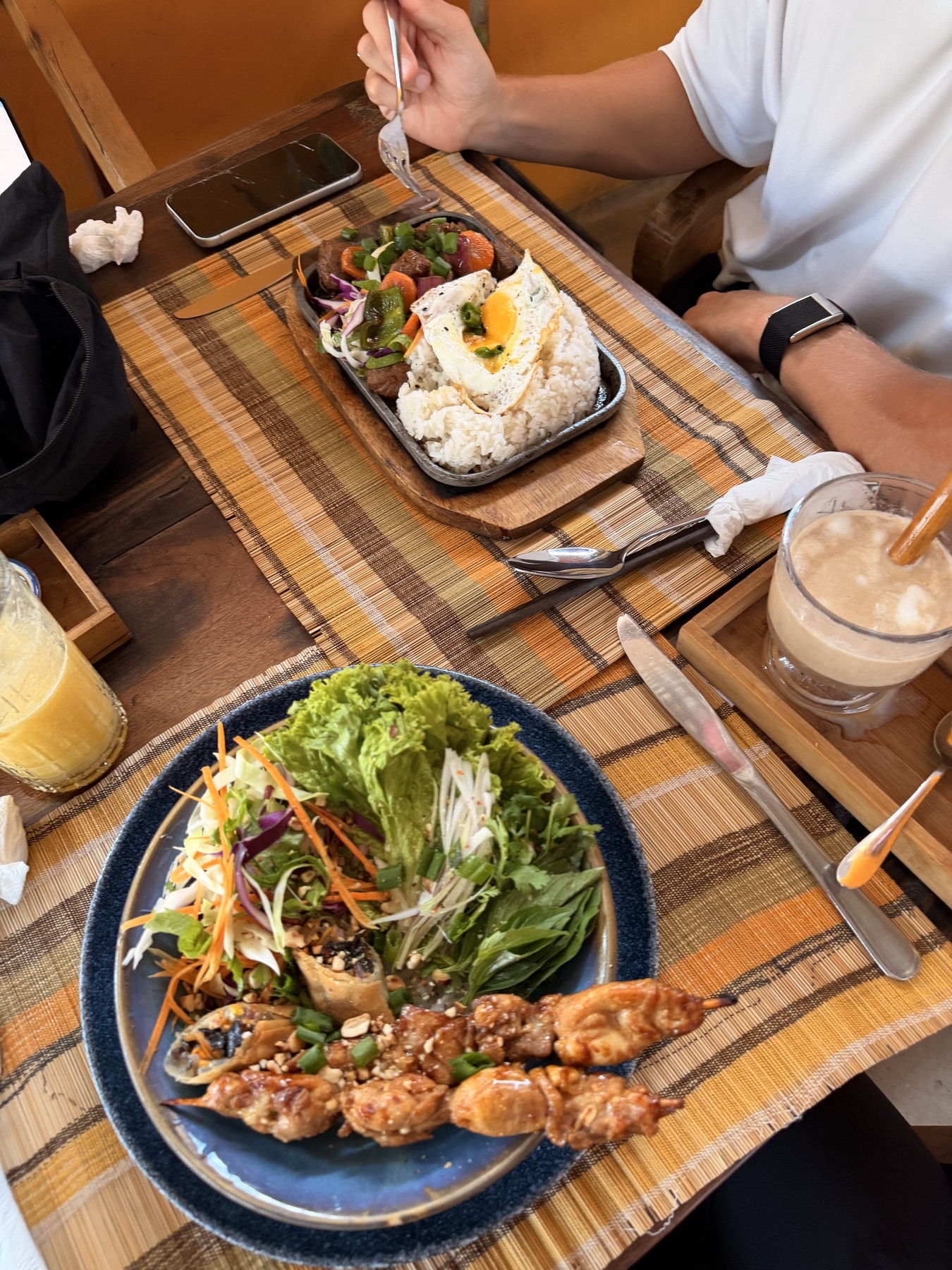Our Vietnamese lunch and coconut coffee at Hanoi House in Nungwi