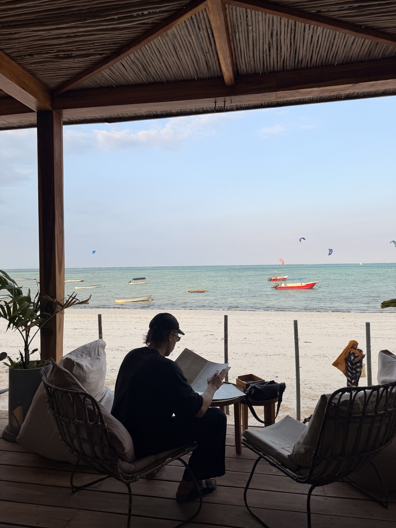 Beach view from Shanga restaurant in Paje
