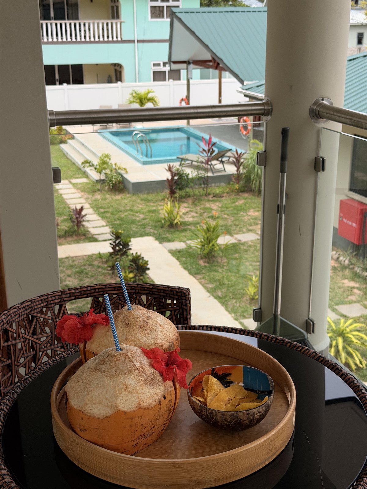 Welcome setup inside our Chez Rona apartment on Praslin