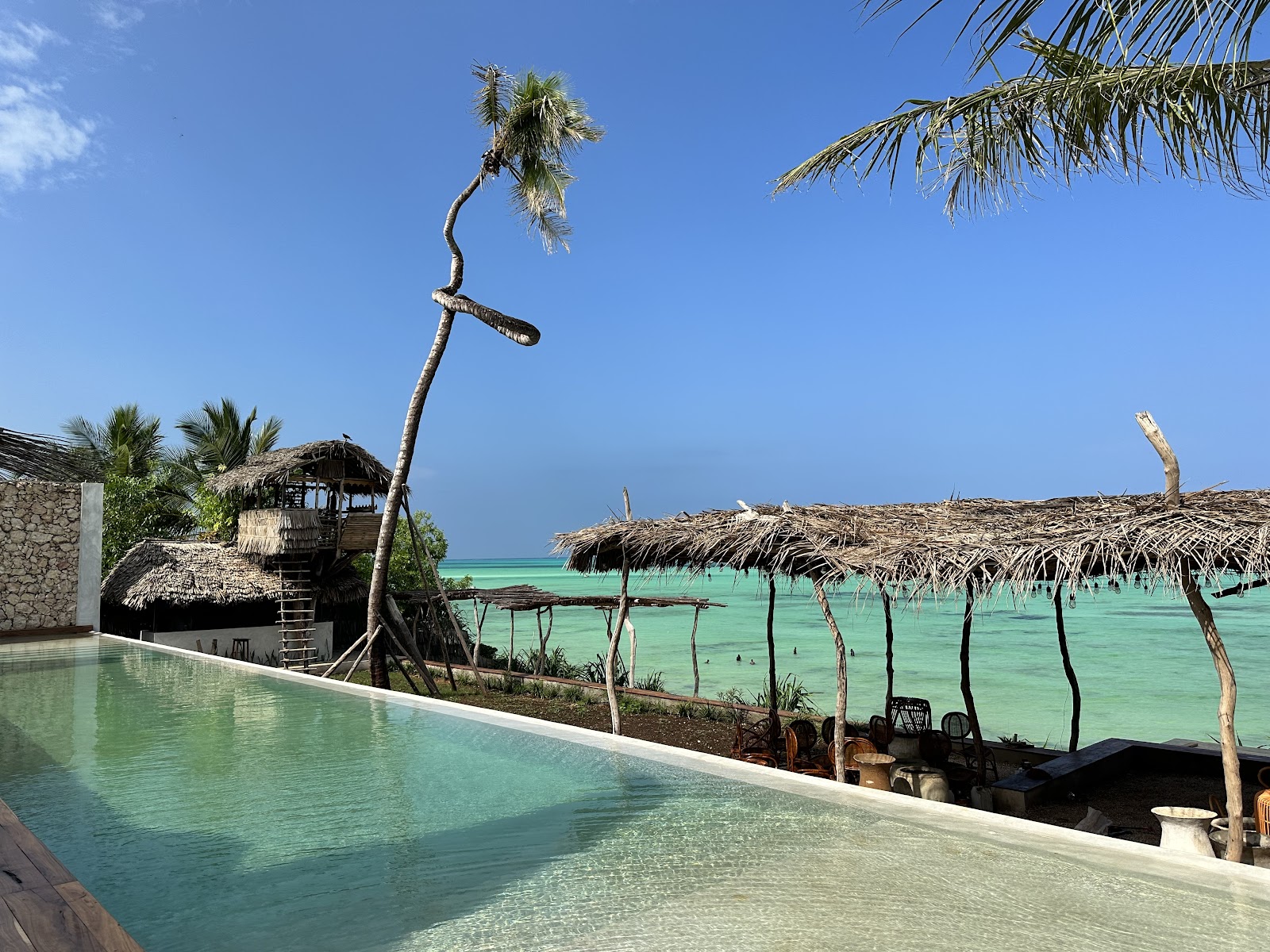 Pool overlooking the ocean at Be Zanzibar Boutique Hotel in Jambiani