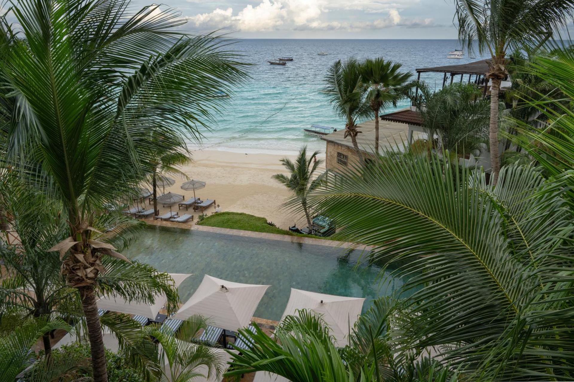 Beach and ocean view at The Z Hotel in Nungwi